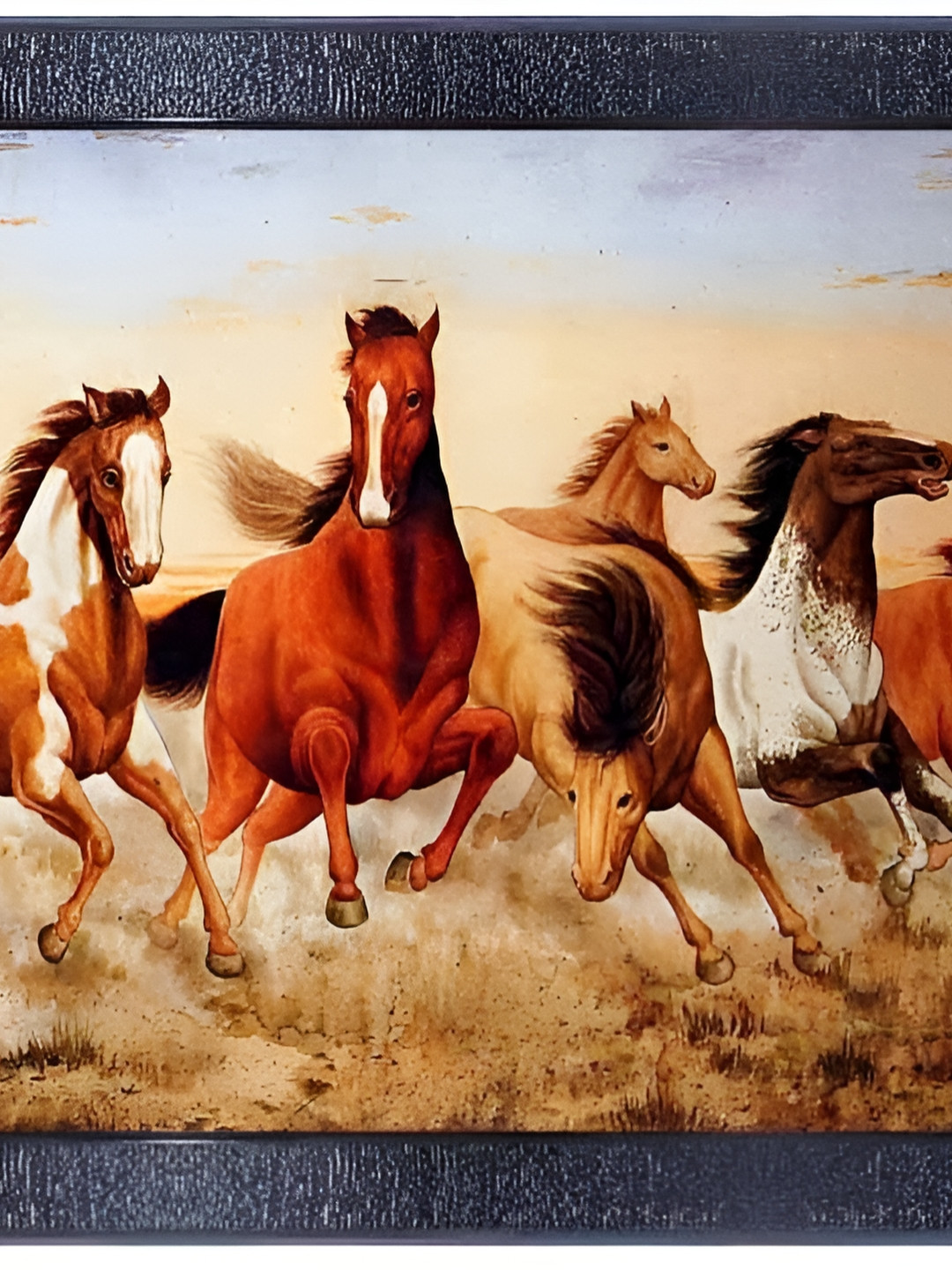 PnF Black & Brown Painting Wooden Birds and Animals Wall Photo Frame