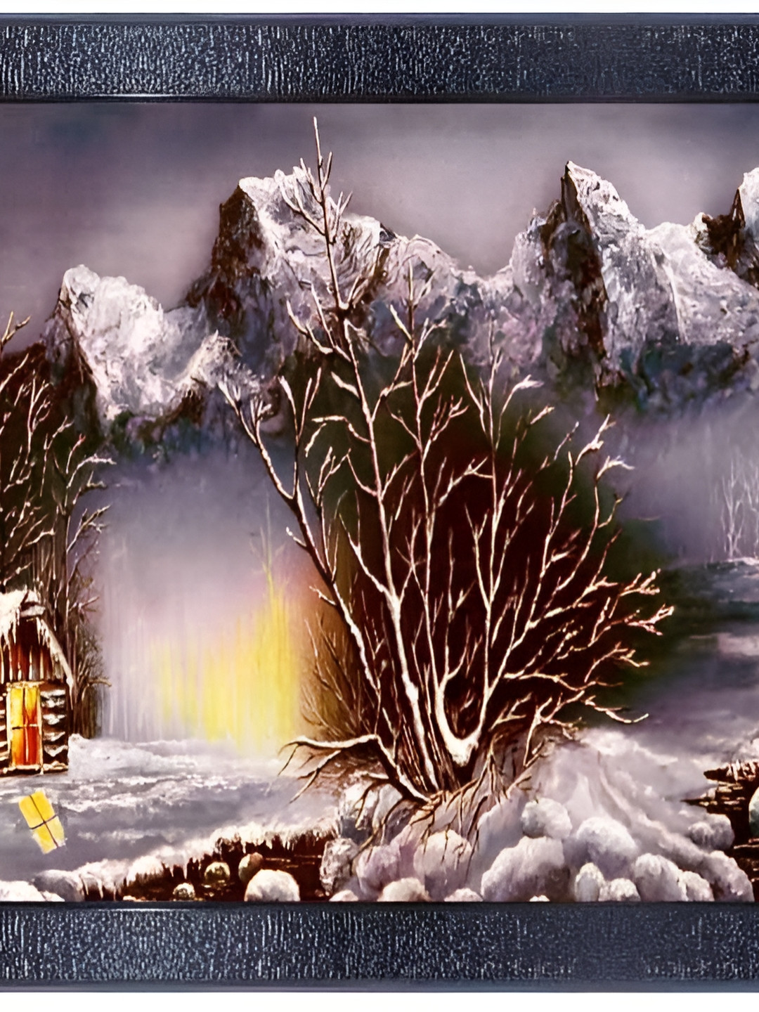 PnF Black & Brown Wooden Floral and Botanical Wall Photo Frame