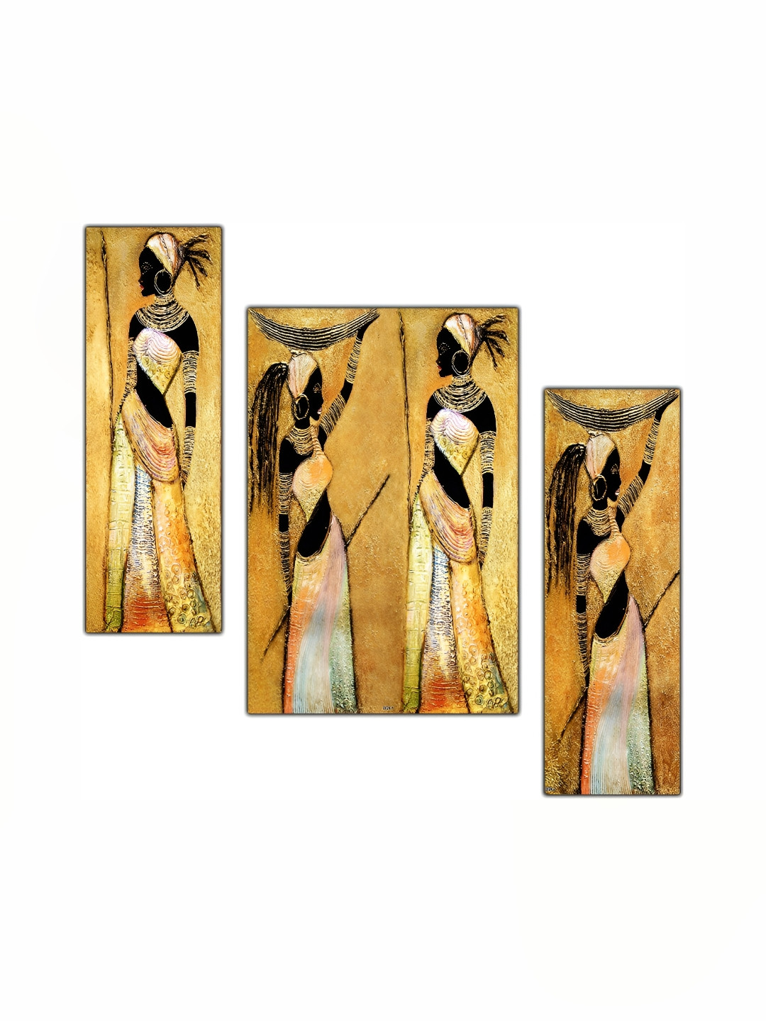 PnF Paper 3 Pcs Wall Rectangle Paintings Wall Art -12x17.7In
