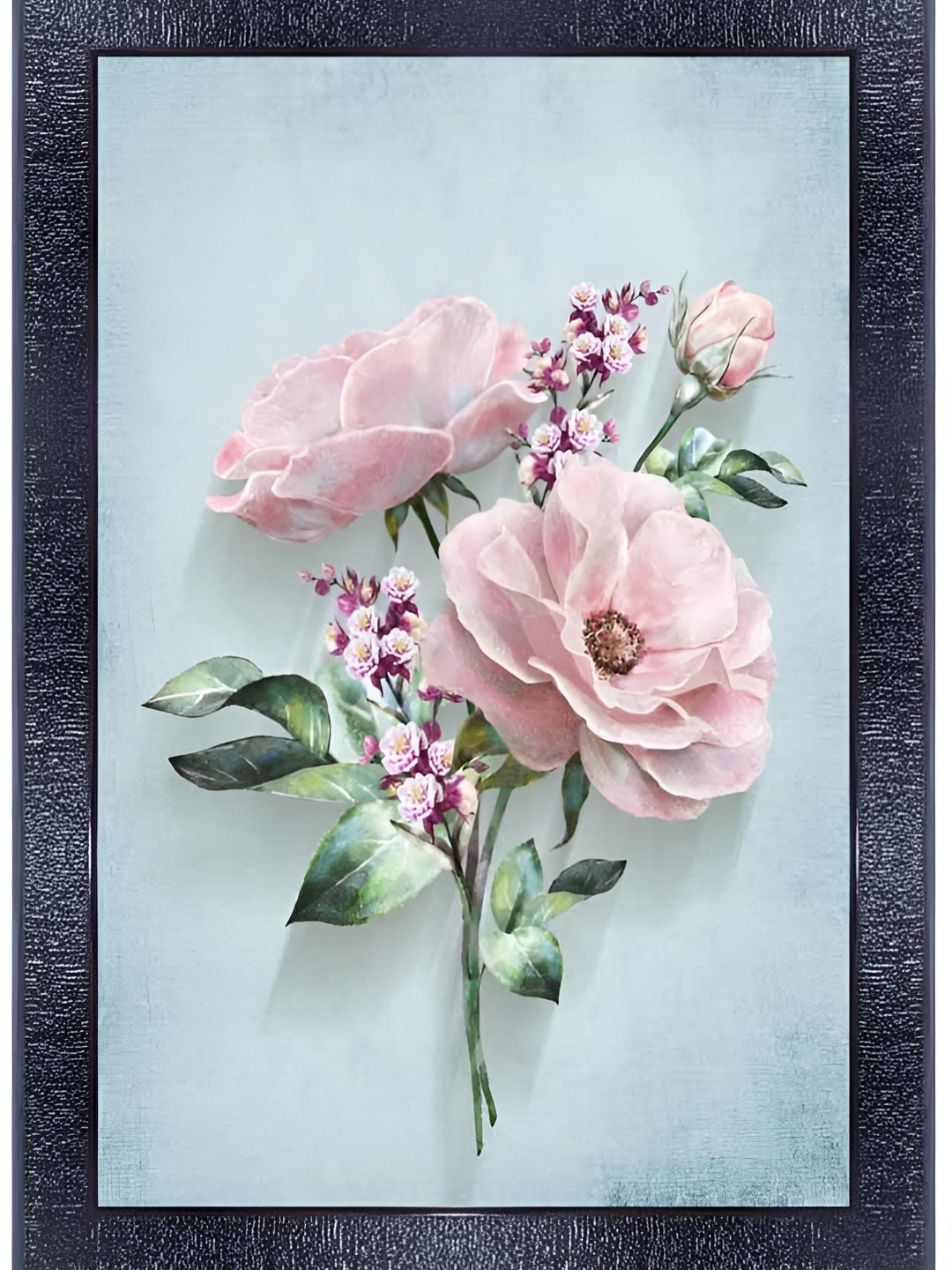 PnF Green & Pink Glass Floral and Botanical Printed Wall Art