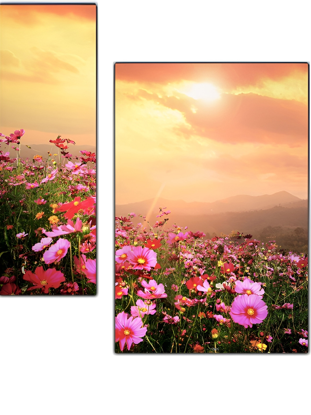 PnF Purple Wood 3 Pcs Wall Living Room Rectangle Photographs Wall Art -12 x 17.72In