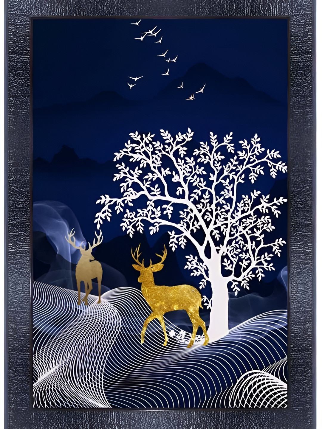 PnF Blue & White Digital Printing wooden Wall Art