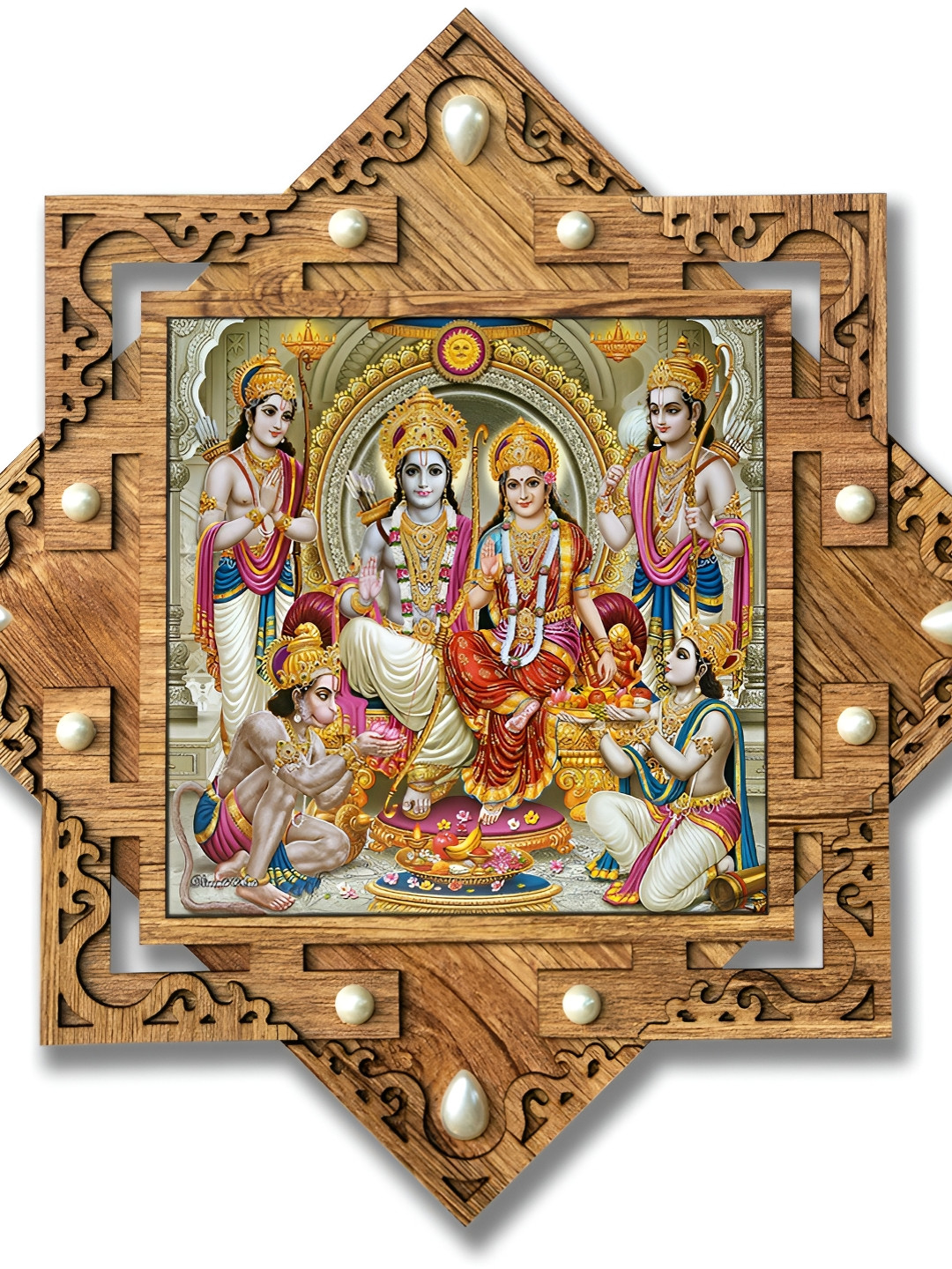 PnF Rama sita Wood Wall Square Paintings Wall Art - 16 x 16In