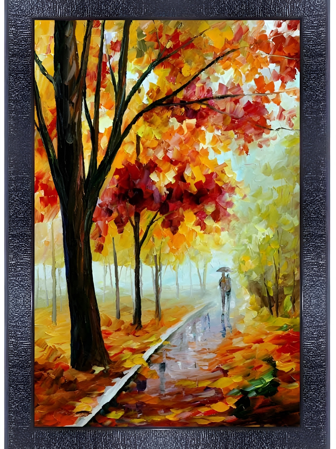 PnF Black & Orange Floral and Botanical Wall Art