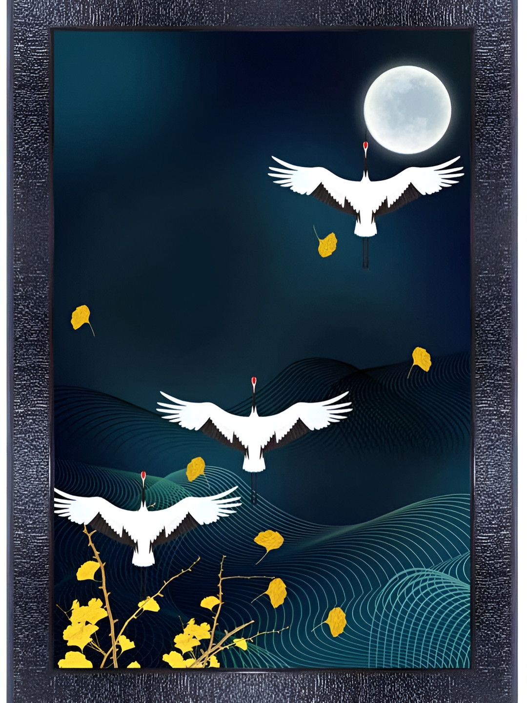 PnF Black & Blue Paper Painting Wall Art