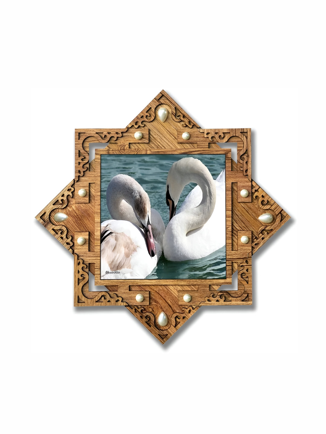 PnF Brown & Sea Green Birds and Animals Digital Printed Wall Art