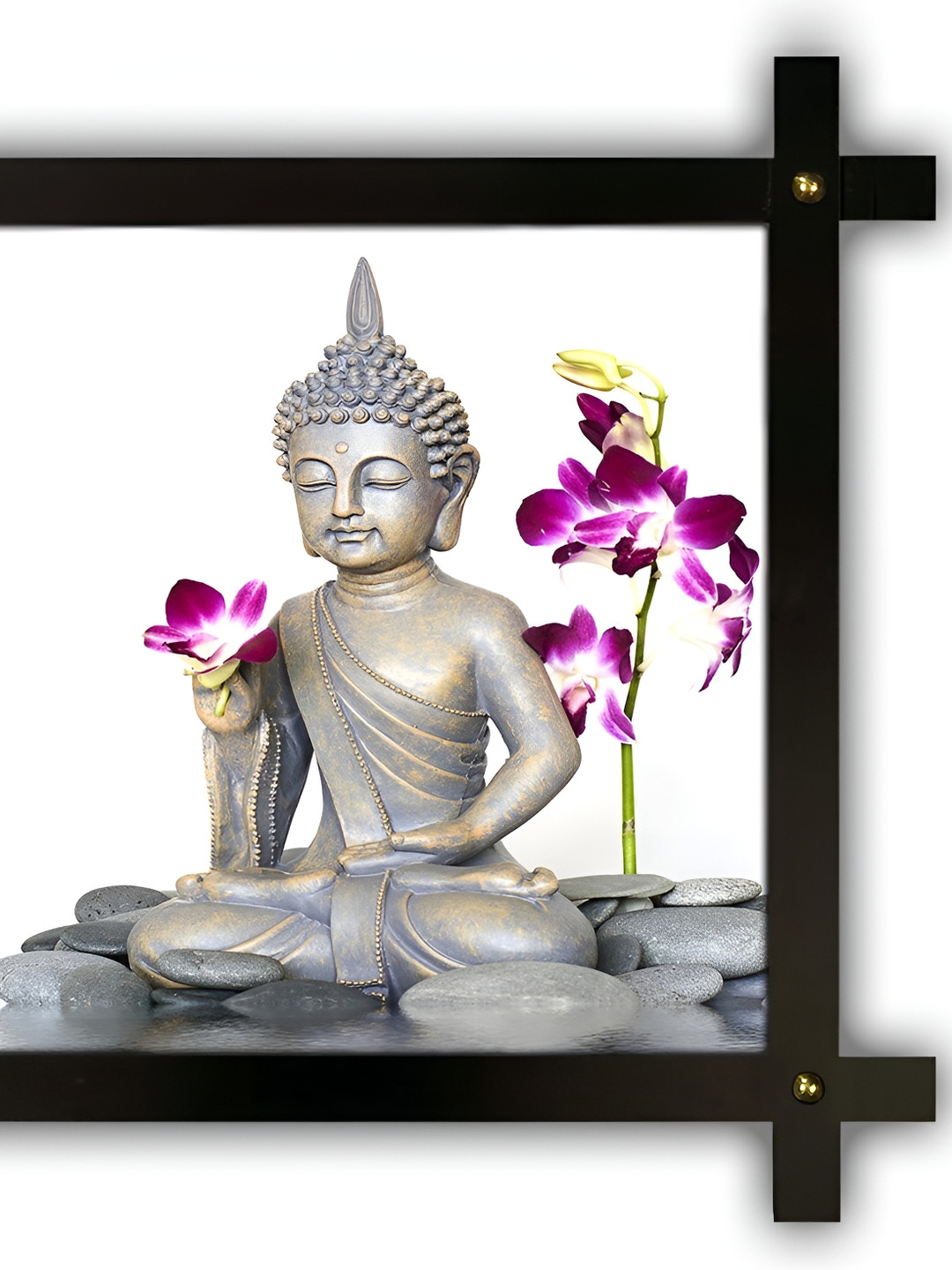 PnF White & Grey Wooded Religious Painting Wall Art