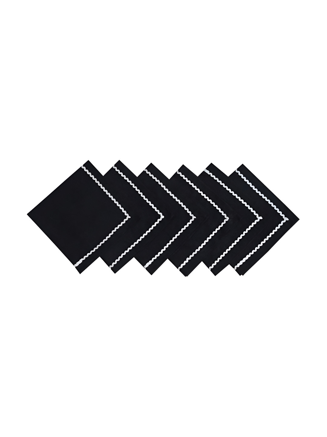 FOVEROS 6 Pieces Black Cotton Dinner Table Napkins