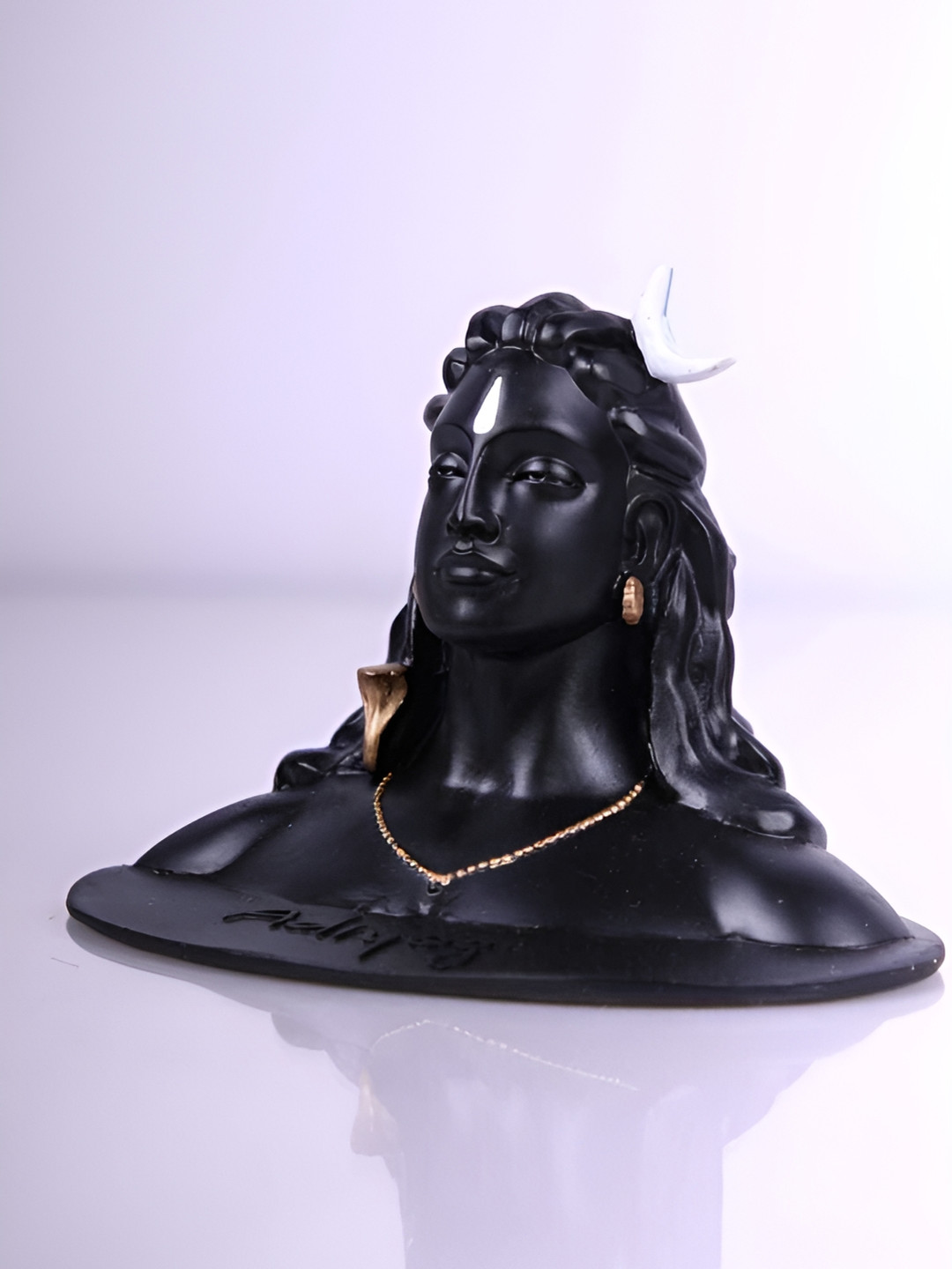 Navyaksh Yogi Black Stone Glossy Prayer Room Tiny Showpiece -