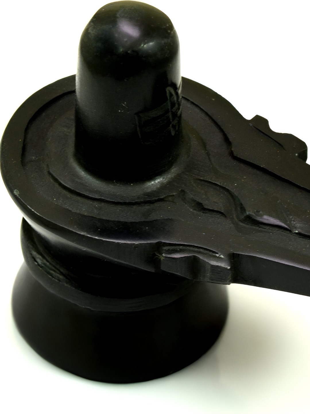 Navyaksh Pathar Shivling Black Metal Metallic Prayer Room Small Showpiece -