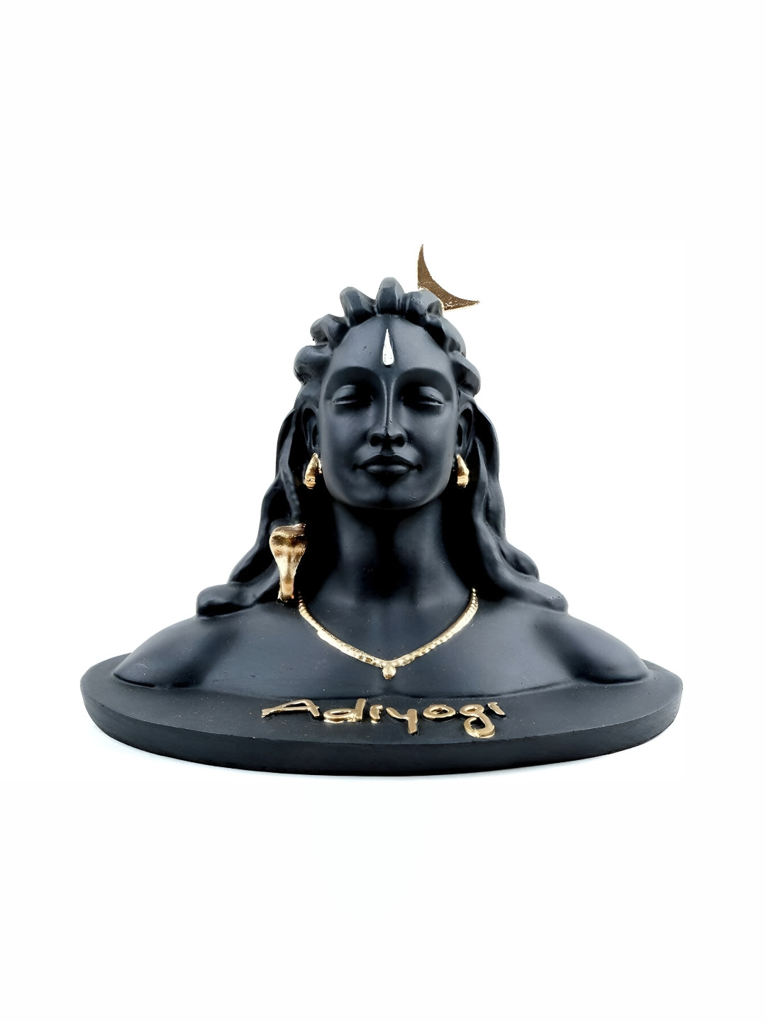 Navyaksh Yogi Black Metal Metallic Home Office Small Showpiece -