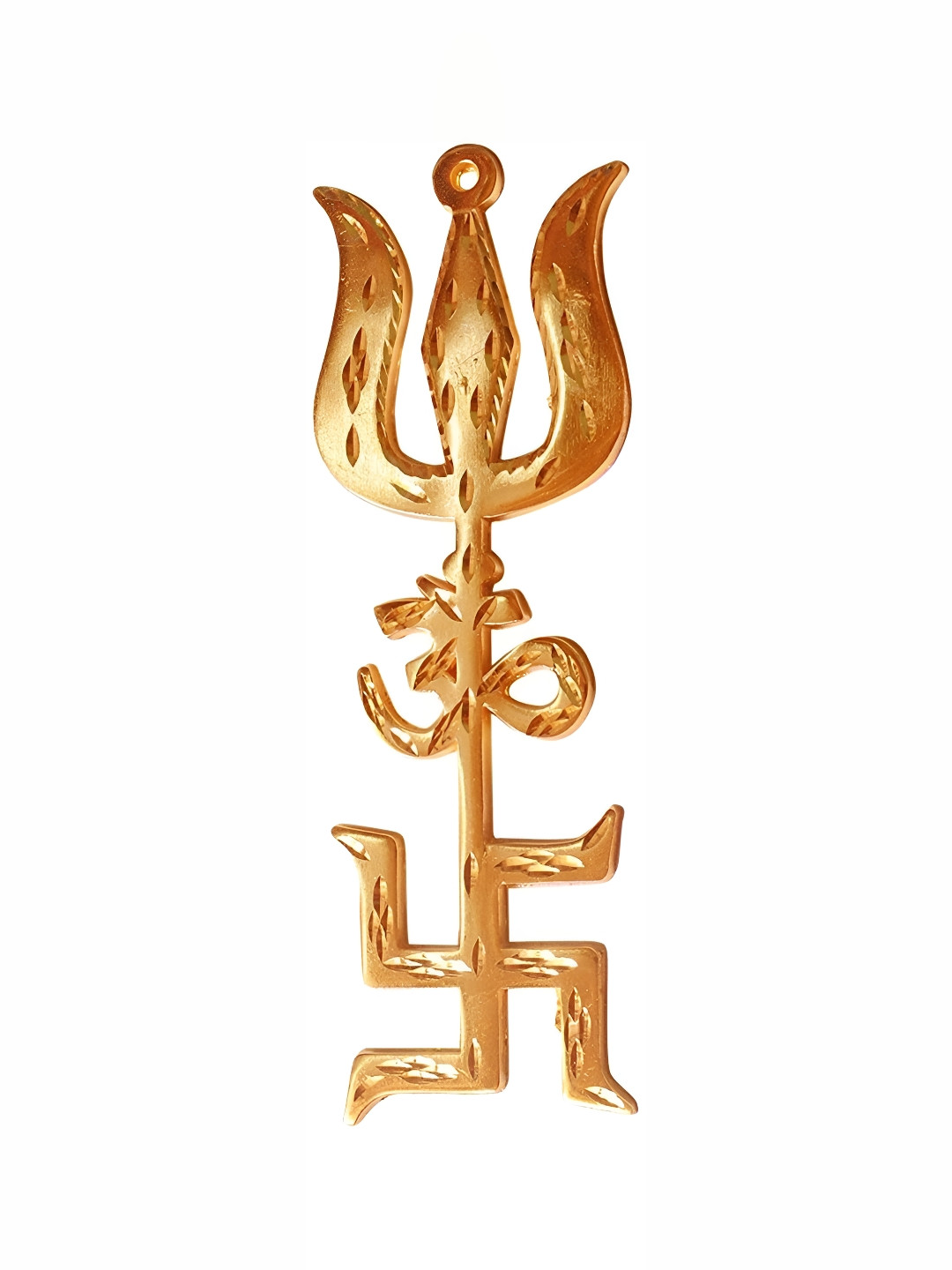 Navyaksh Packet Trishul Gold Brass Metallic Prayer Room Small Showpiece -