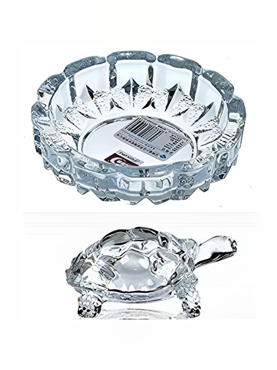 Navyaksh Turtle Plate White Metal Matte Living Room Small Showpiece - 1.5 Inches