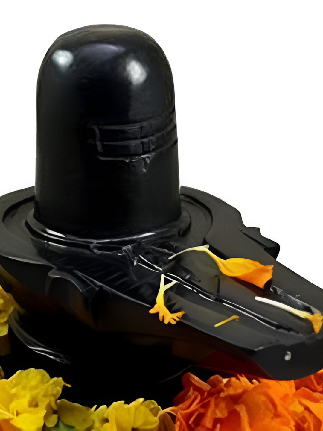Navyaksh Black Pathar Shivling Black Marble Glossy Prayer Room Small Showpiece -