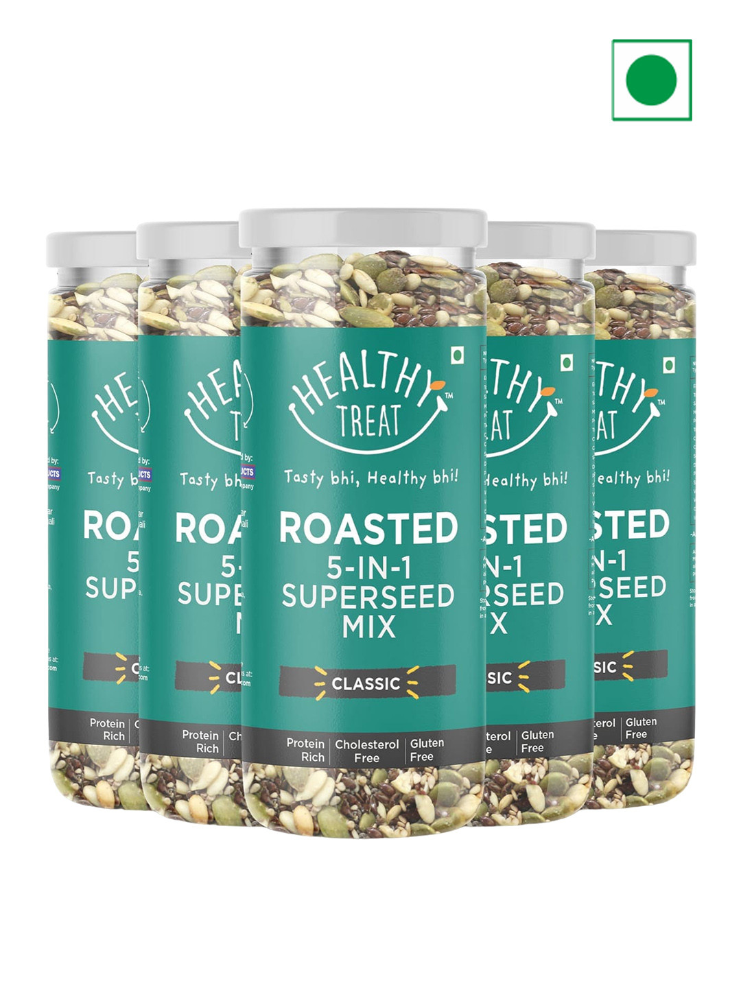 Healthy Treat Pack Of 5 Roasted 5 In 1 Super Seed Mix 150gms Each