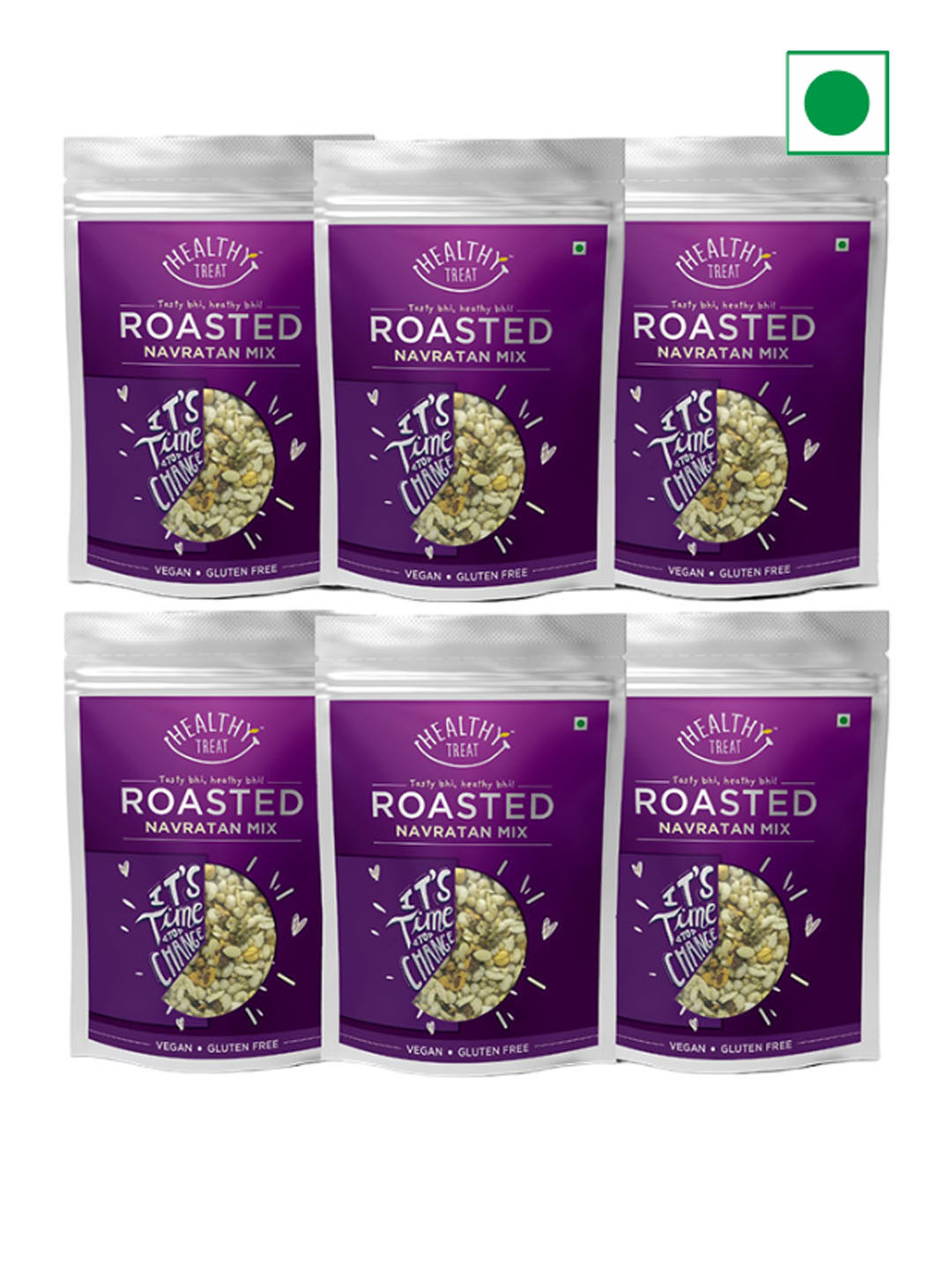 Healthy Treat Pack Of 6 Roasted Navratan Mix 150 Gms Each