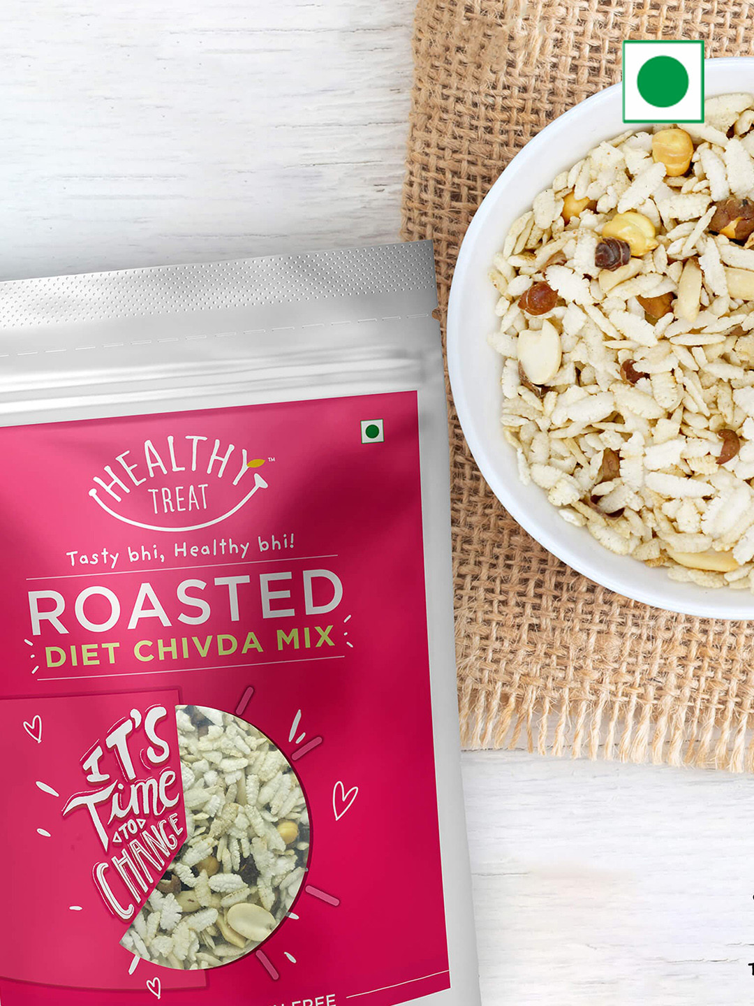 Healthy Treat Pack of 6 Healthy Treat Roasted Diet Chivda Mix 900 Gm & Gluten Free, Vegan