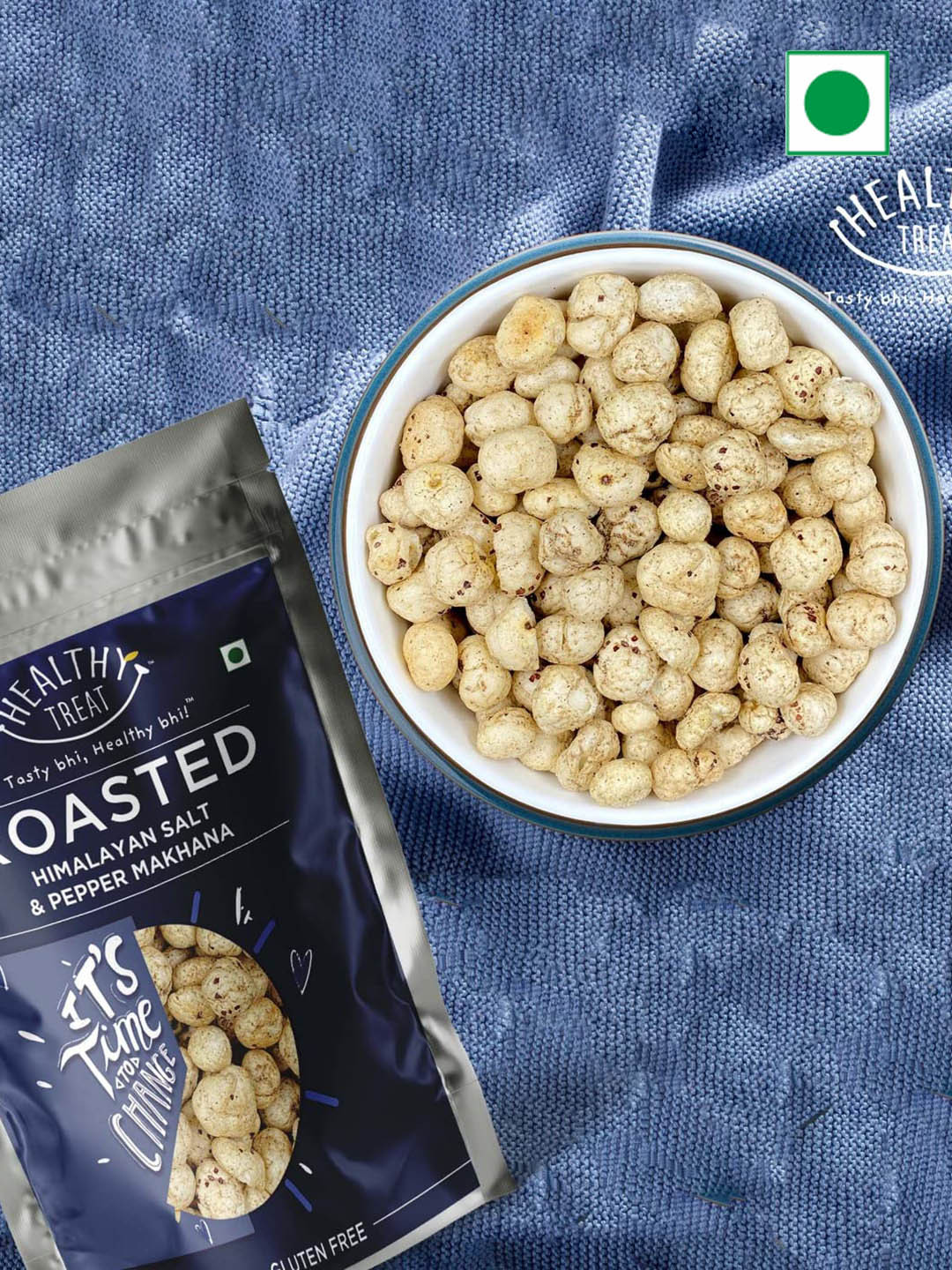 Healthy Treat Roasted Makhana- Pudina, Peri Peri, & Himalayan Salt And Black Pepper 180G