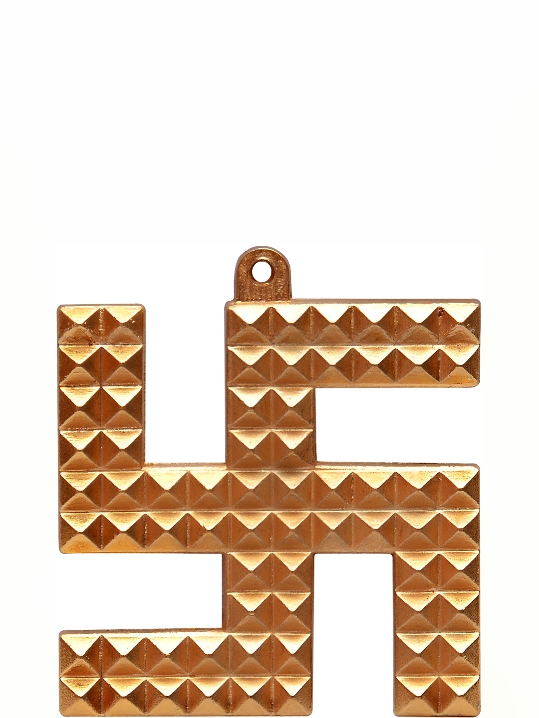 Navyaksh Swastik Gold Metal Metallic Prayer Room Tiny Showpiece -
