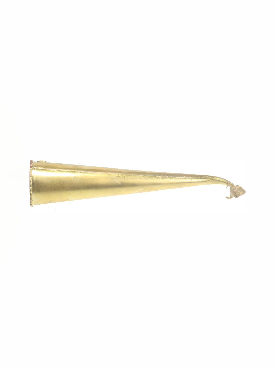 Navyaksh Gaumukhi Yellow Brass Metallic Prayer Room Tiny Showpiece - 9.6 Inches