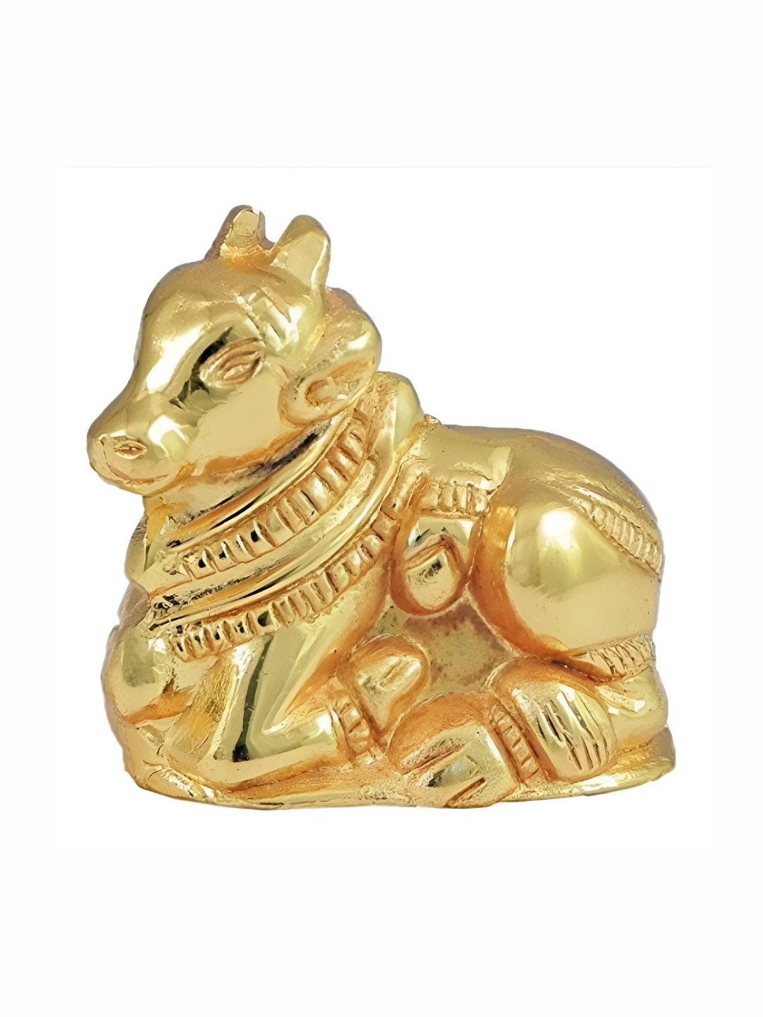 Navyaksh Nandi Gold Brass Metallic Living Room Small Showpiece -