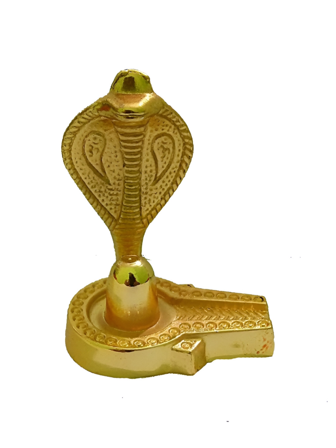 Navyaksh Shivaling Gold Metal Metallic Prayer Room Hand Made Tiny Showpiece -