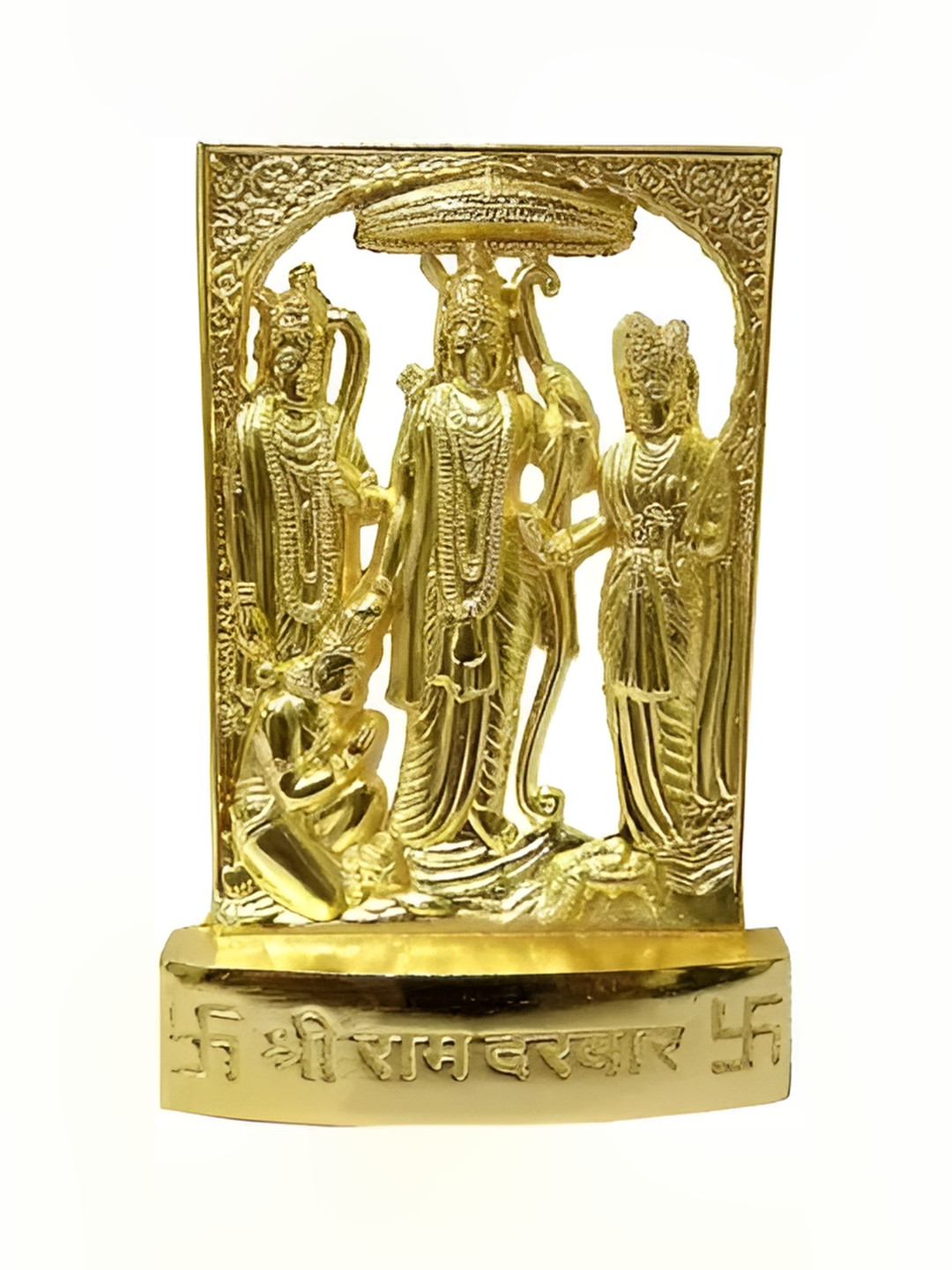 Navyaksh Ram Darbar Ji Gold Brass Metallic Prayer Room Small Showpiece -