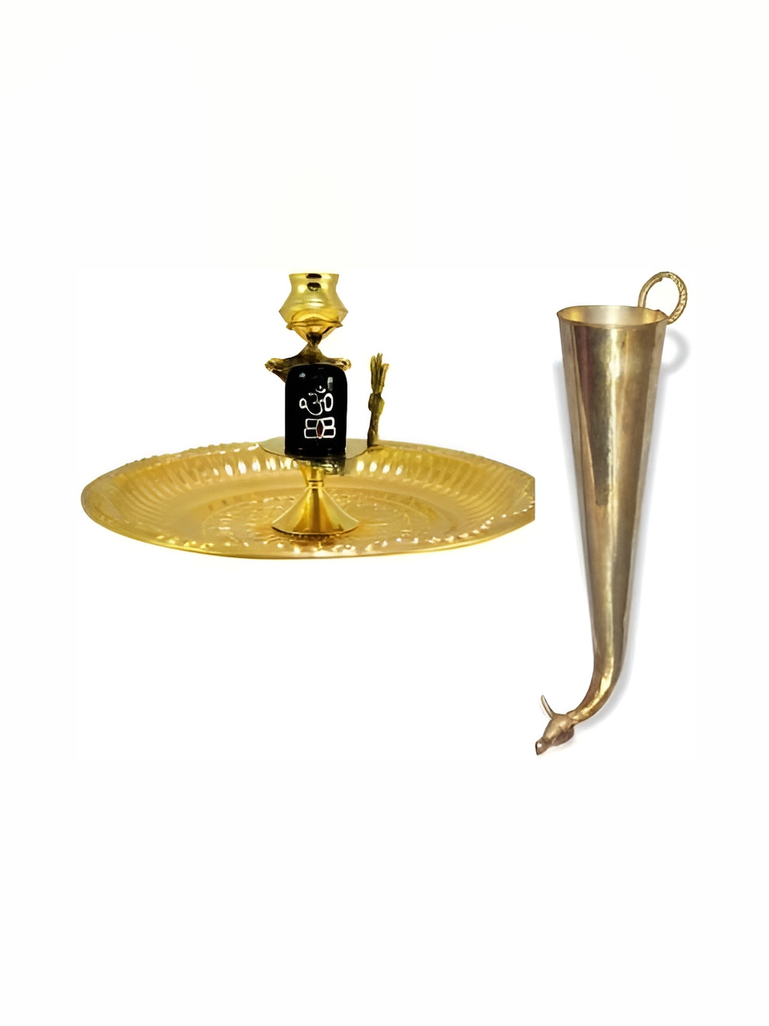 Navyaksh Gold Brass Metallic Study Room Set of 5 Medium Showpieces -