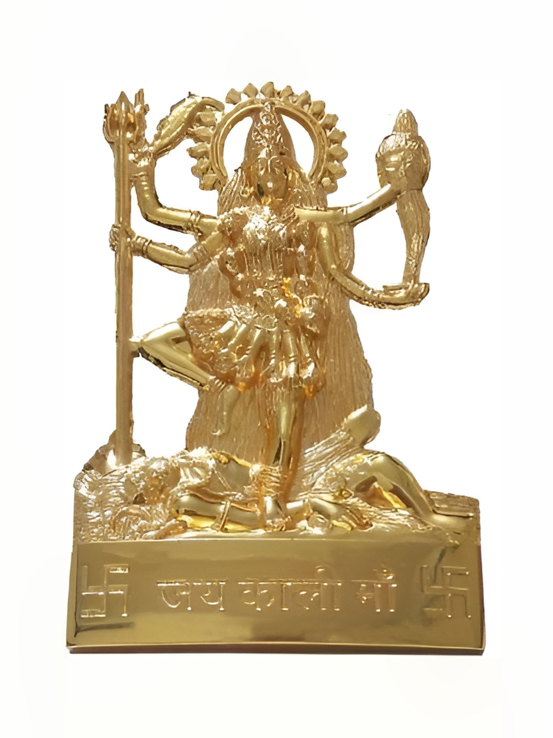 Navyaksh Kaali Mata Gold Brass Metallic Prayer Room Small Showpiece -