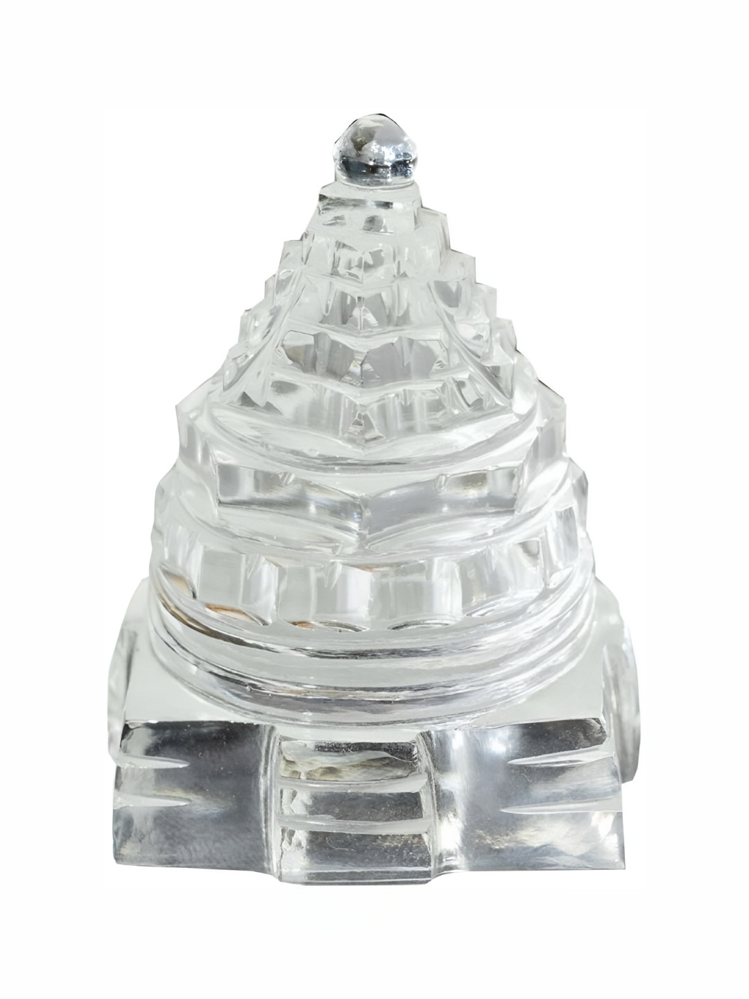 Navyaksh Turtle Yantra White Glass Matte Prayer Room Tiny Showpiece -