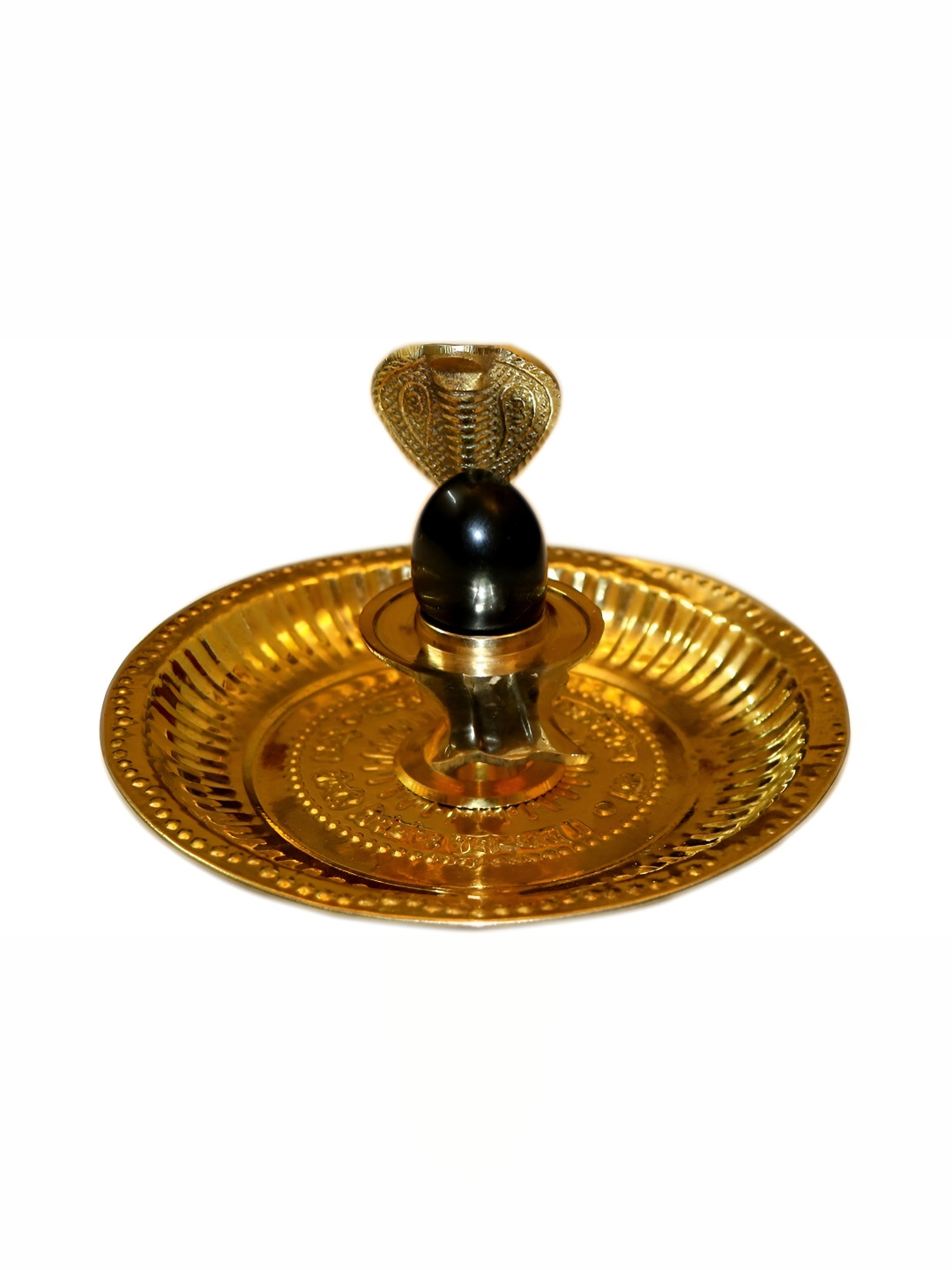 Navyaksh Chapa Plate with Jalheri and Pathar Gold Copper Prayer Room Set of 3 Tiny Showpieces -