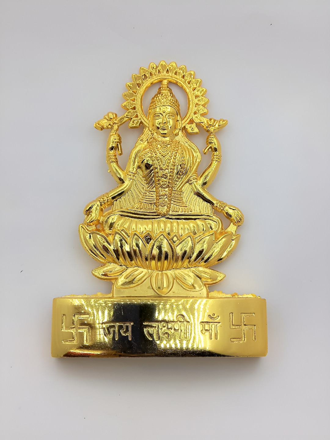 Navyaksh Laxmi Gold Brass Metallic Prayer Room Small Showpiece -