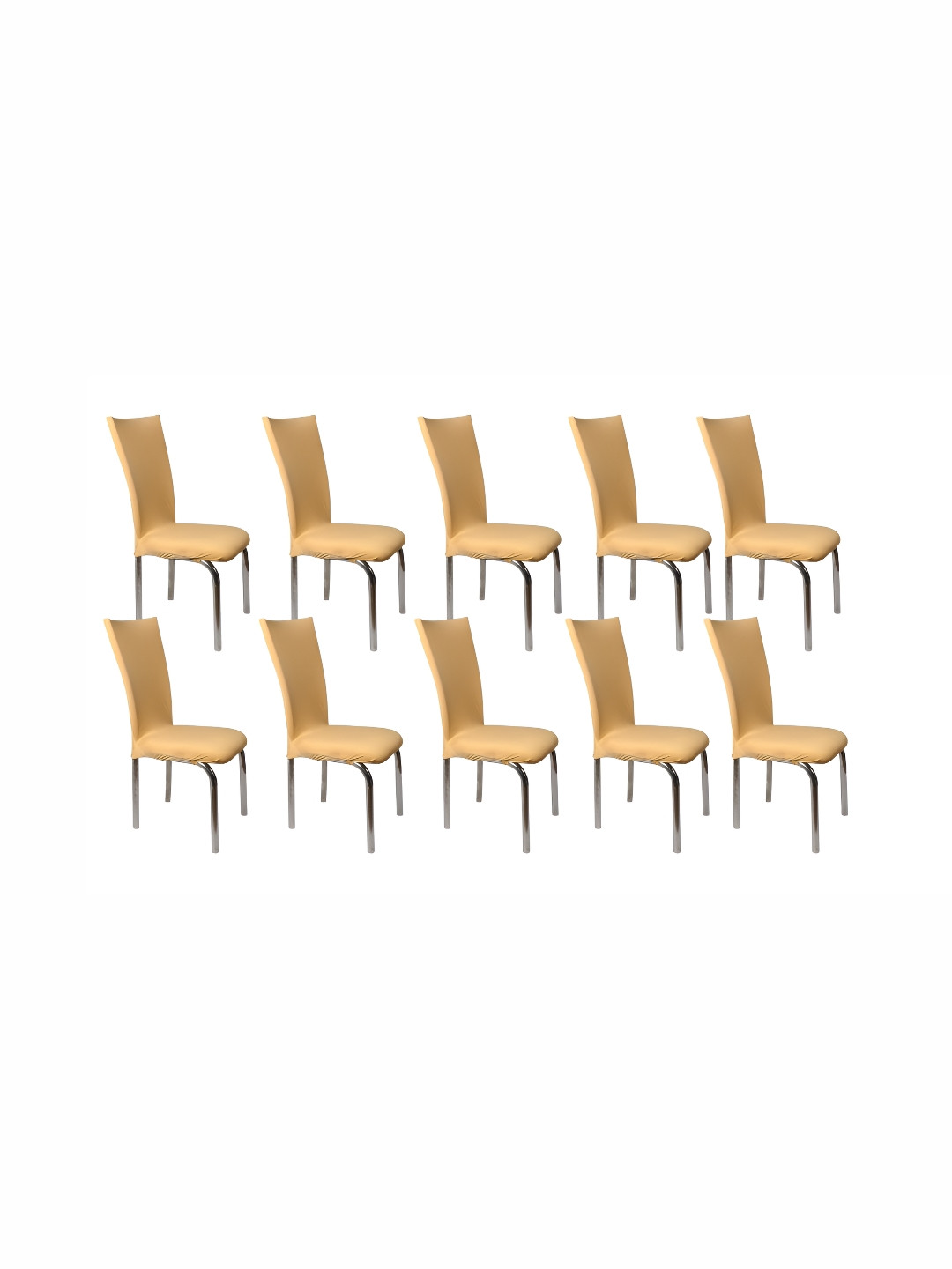 Stylista Beige 10  Pieces Stretchable Chair Covers