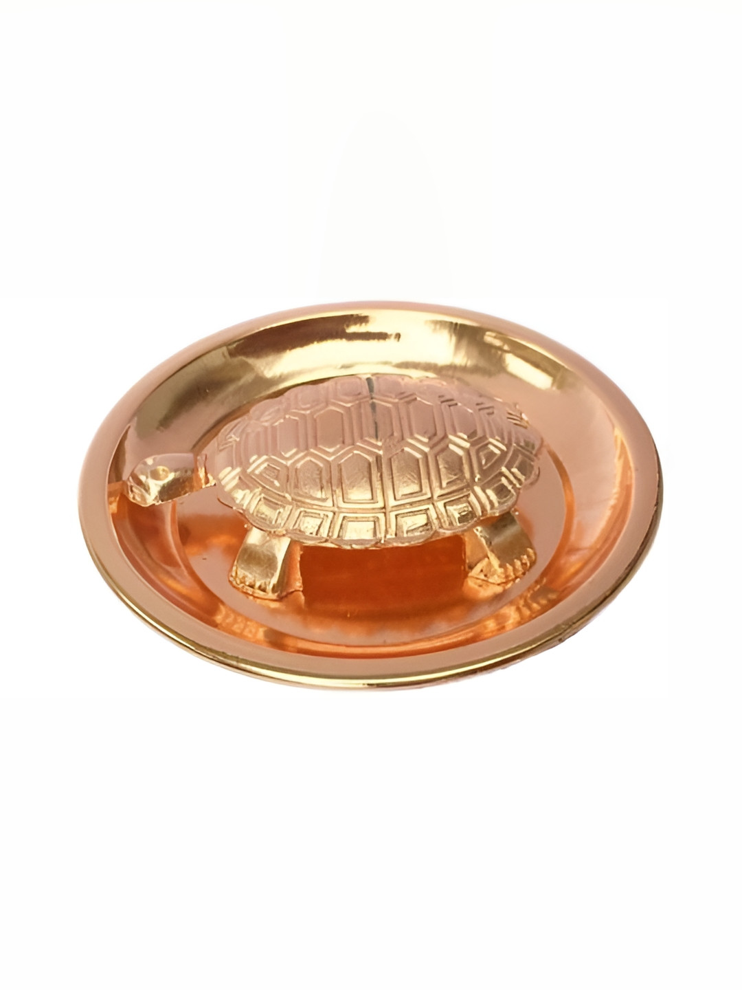Navyaksh Kachua Plate Copper Prayer Room Set of 2 Small Showpieces -