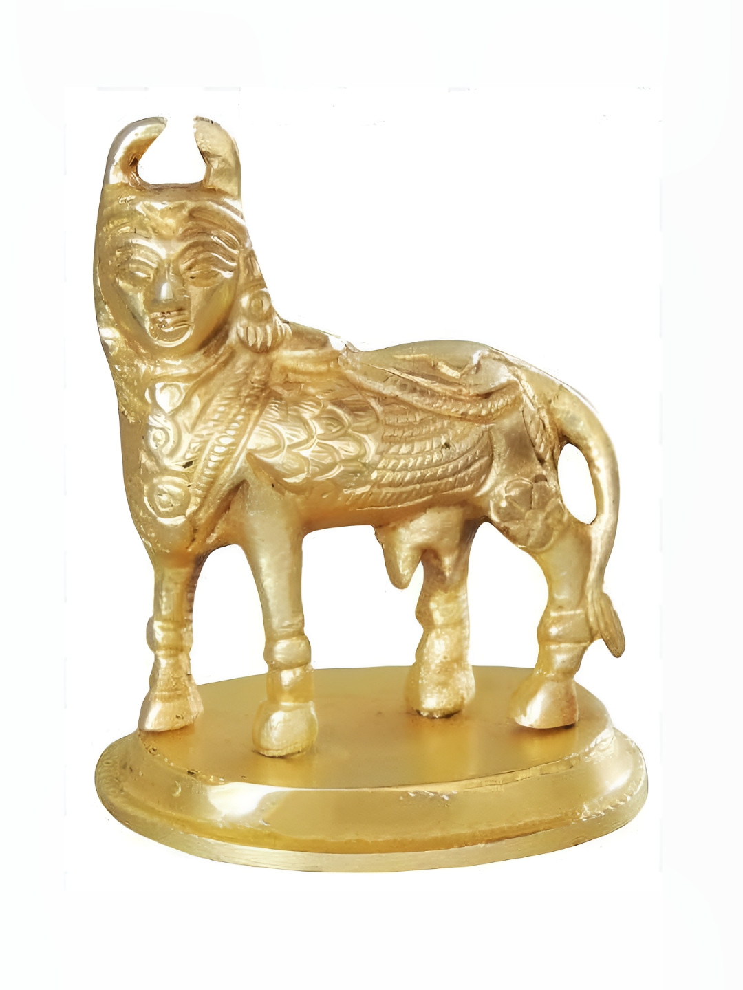 Navyaksh Cow Gold Metal Metallic Living Room Small Showpiece -