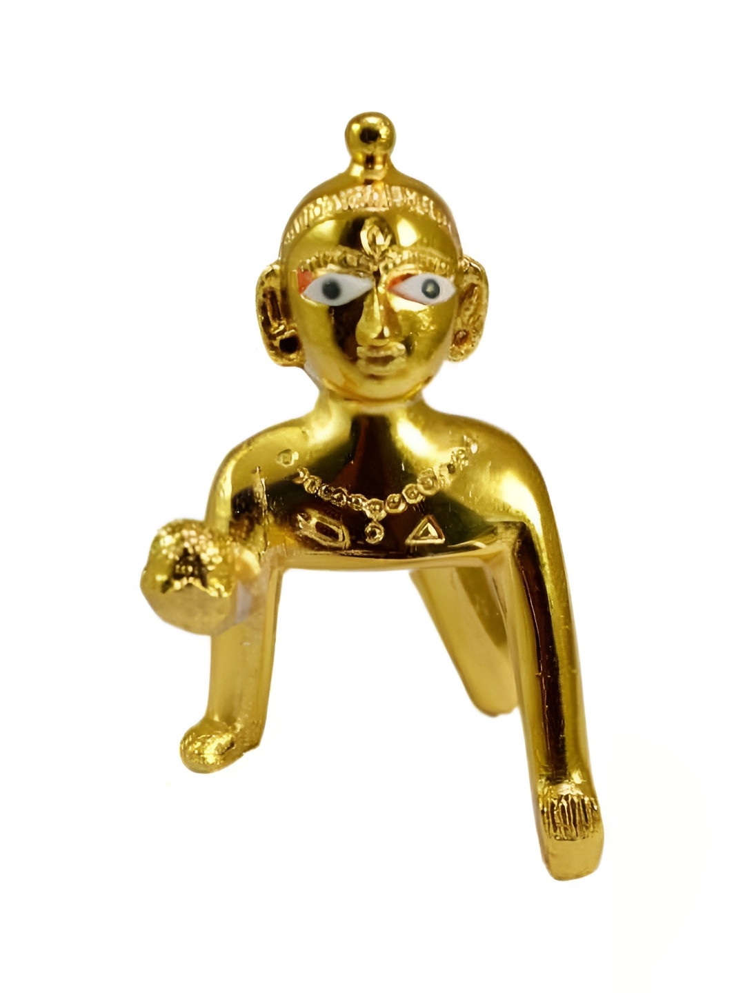 Navyaksh Laddu Gopal Gold Brass Metallic Living Room Small Showpiece -