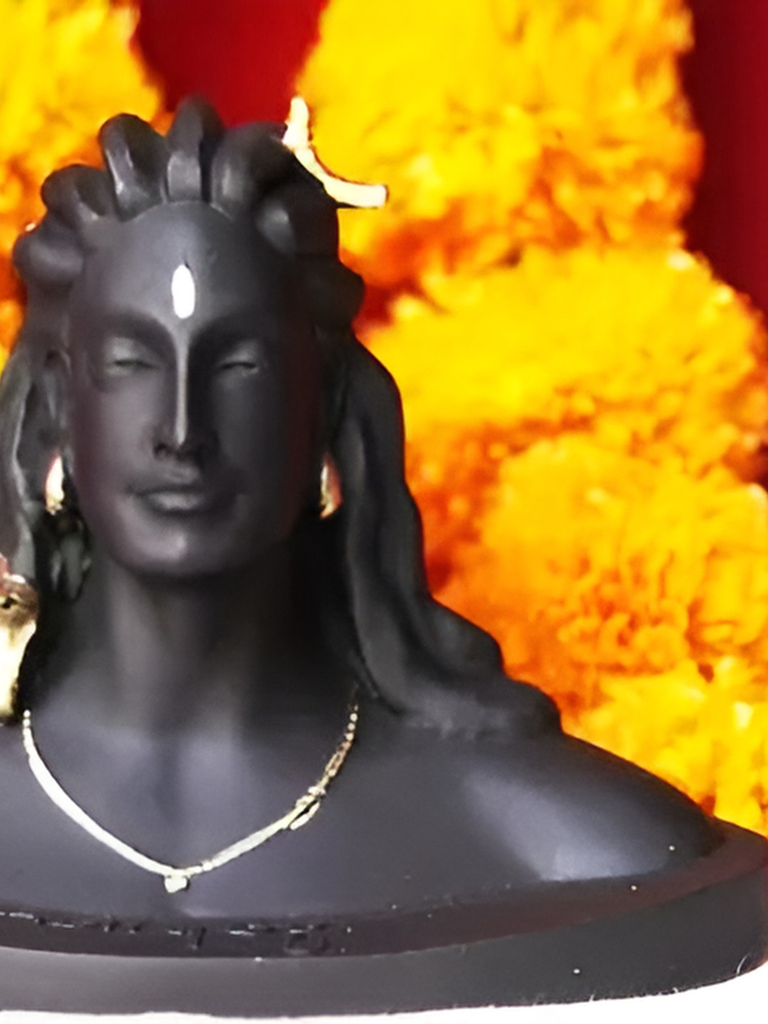 Navyaksh Yogi Baba Black Polyresin Matte Prayer Room Tiny Showpiece -