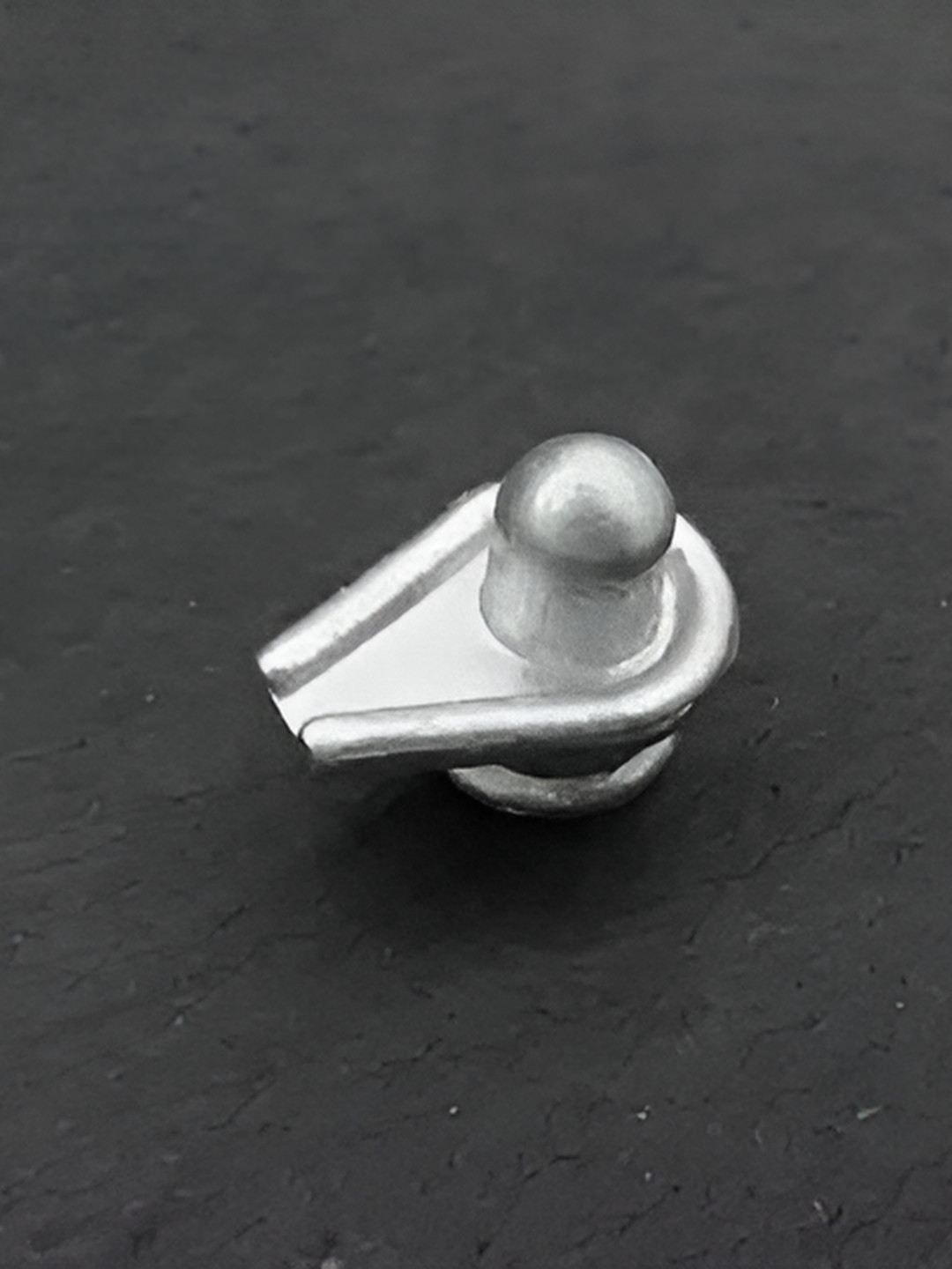Navyaksh Para Shivling Silver Brass Metallic Prayer Room Tiny Showpiece -