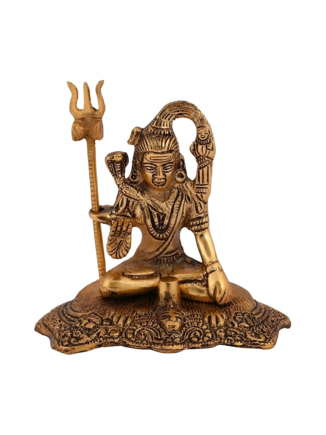 Navyaksh Shankar Gold Metal Metallic Prayer Room Medium Showpiece -
