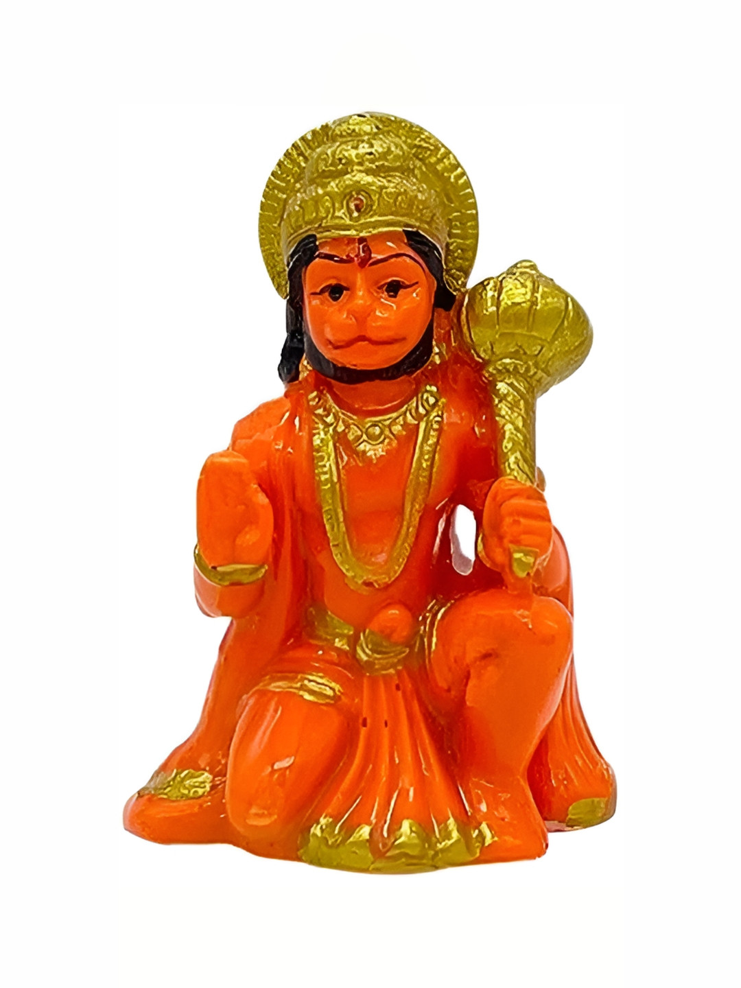 Navyaksh Bajrangbali Multicoloured Metal Metallic Prayer Room Small Showpiece -