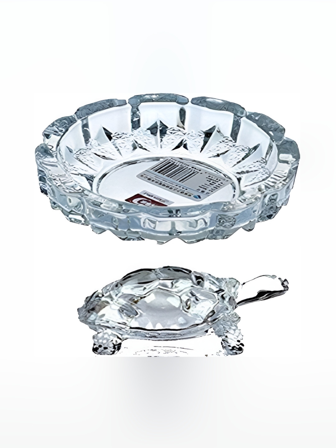 Navyaksh Tort Kachua White Metal Metallic Garden Set of 2 Small Showpieces -