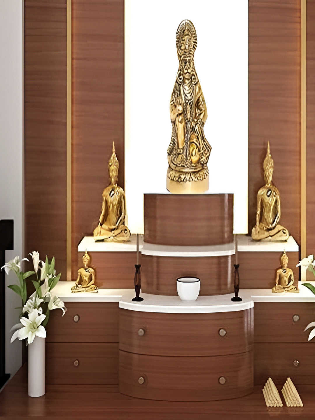 Navyaksh Hanuman Gold Metal Metallic Prayer Room Large Showpiece -
