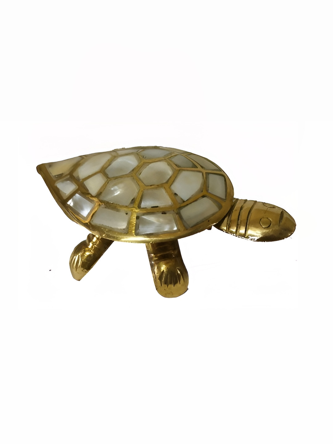 Navyaksh Turtle Gold Brass Metallic Prayer Room Medium Showpiece -