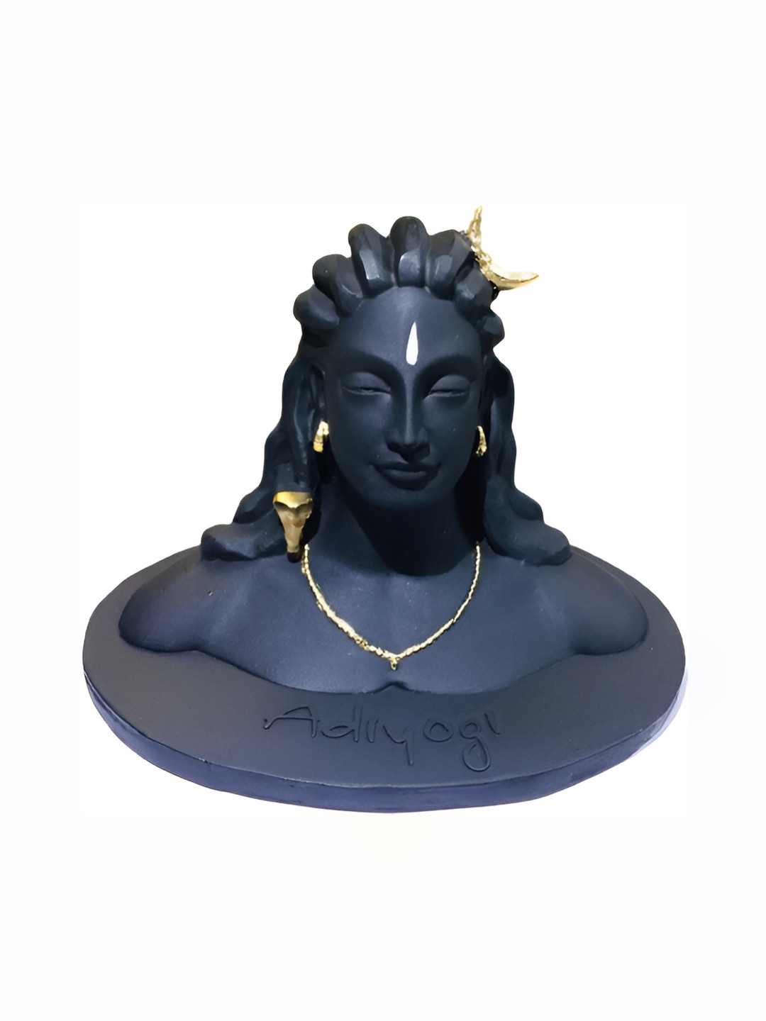 Navyaksh Yogi Blue Metal Metallic Prayer Room Medium Showpiece -