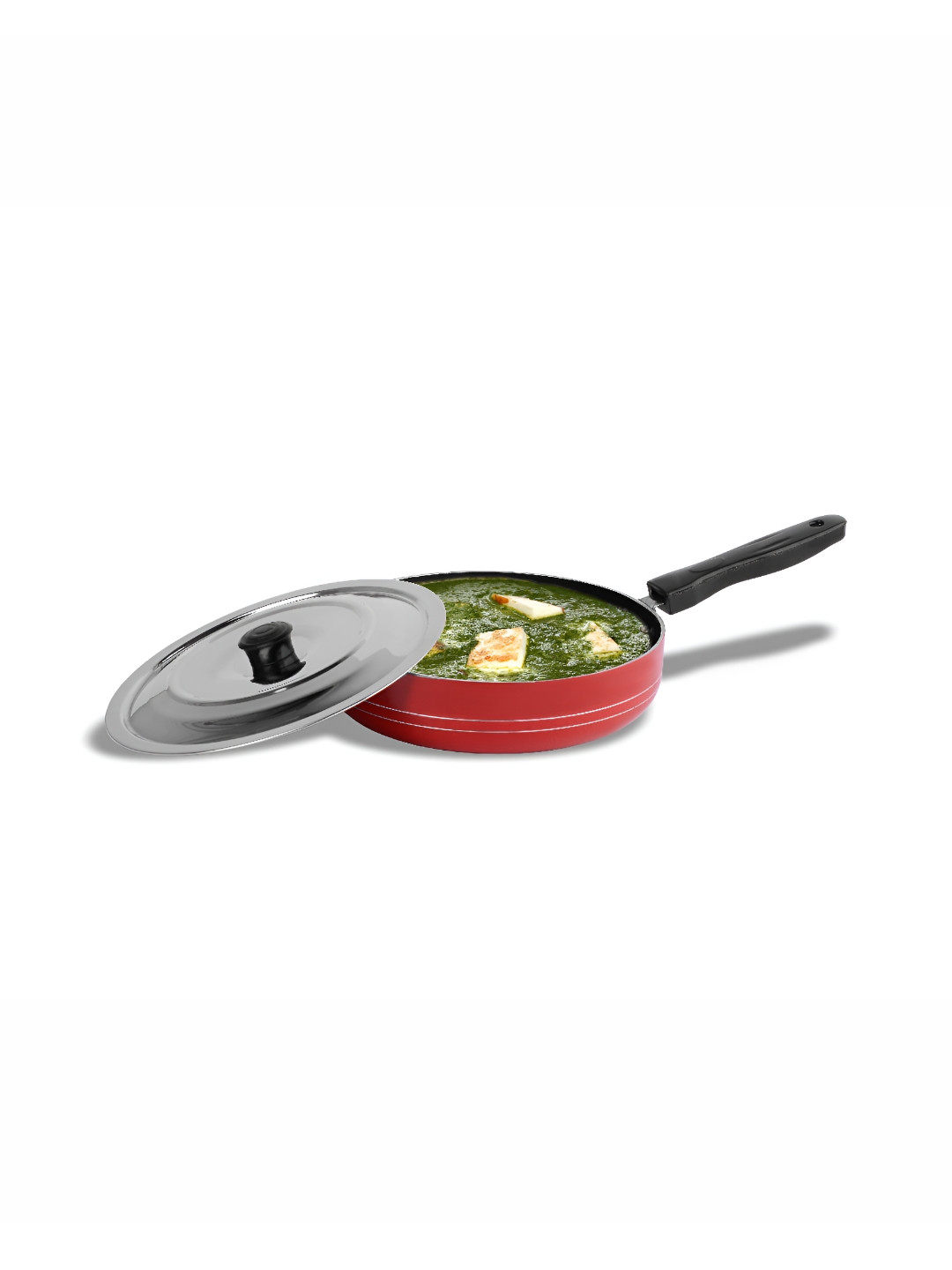 Sumeet Red Aluminium Dishwasher Safe Frying Pan
