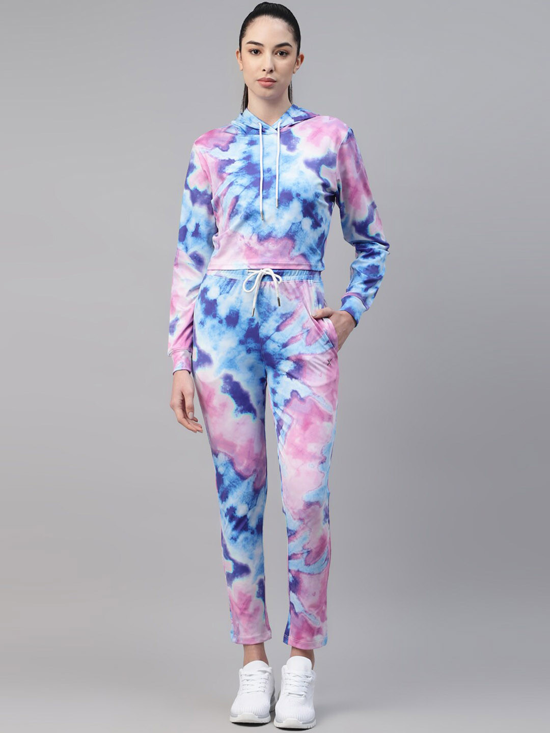 HRX by Hrithik Roshan Tie & Dye Hooded Tracksuit