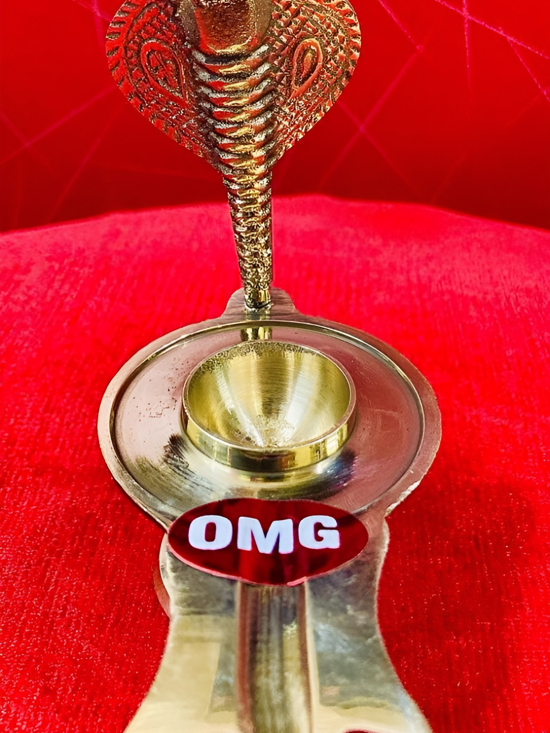 Navyaksh Heavy Jalheri Gold Brass Metallic Prayer Room Set of 3 Small Showpieces -