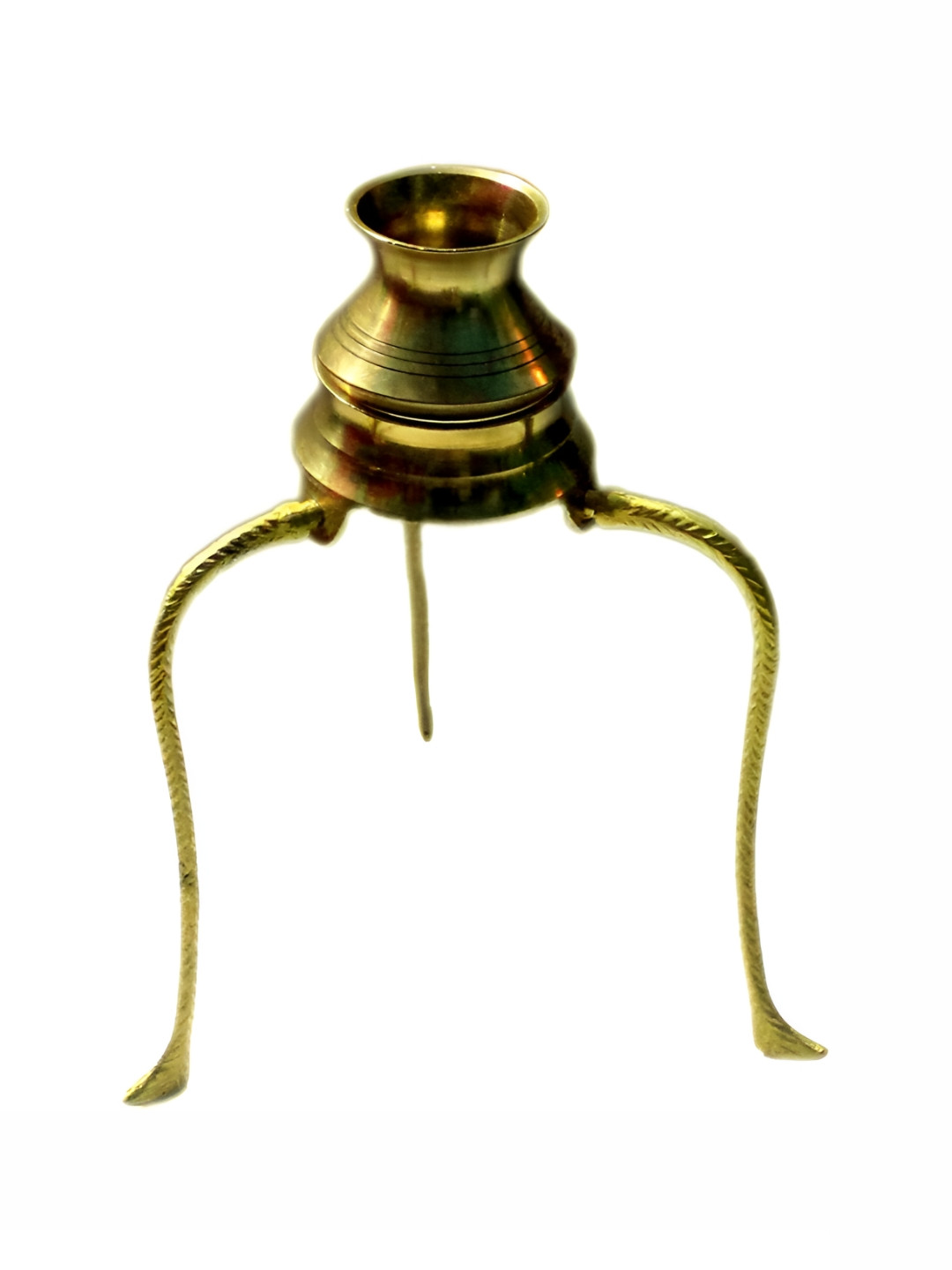Navyaksh Shivling Gold Brass Metallic Prayer Room Set of 2 Tiny Showpieces -