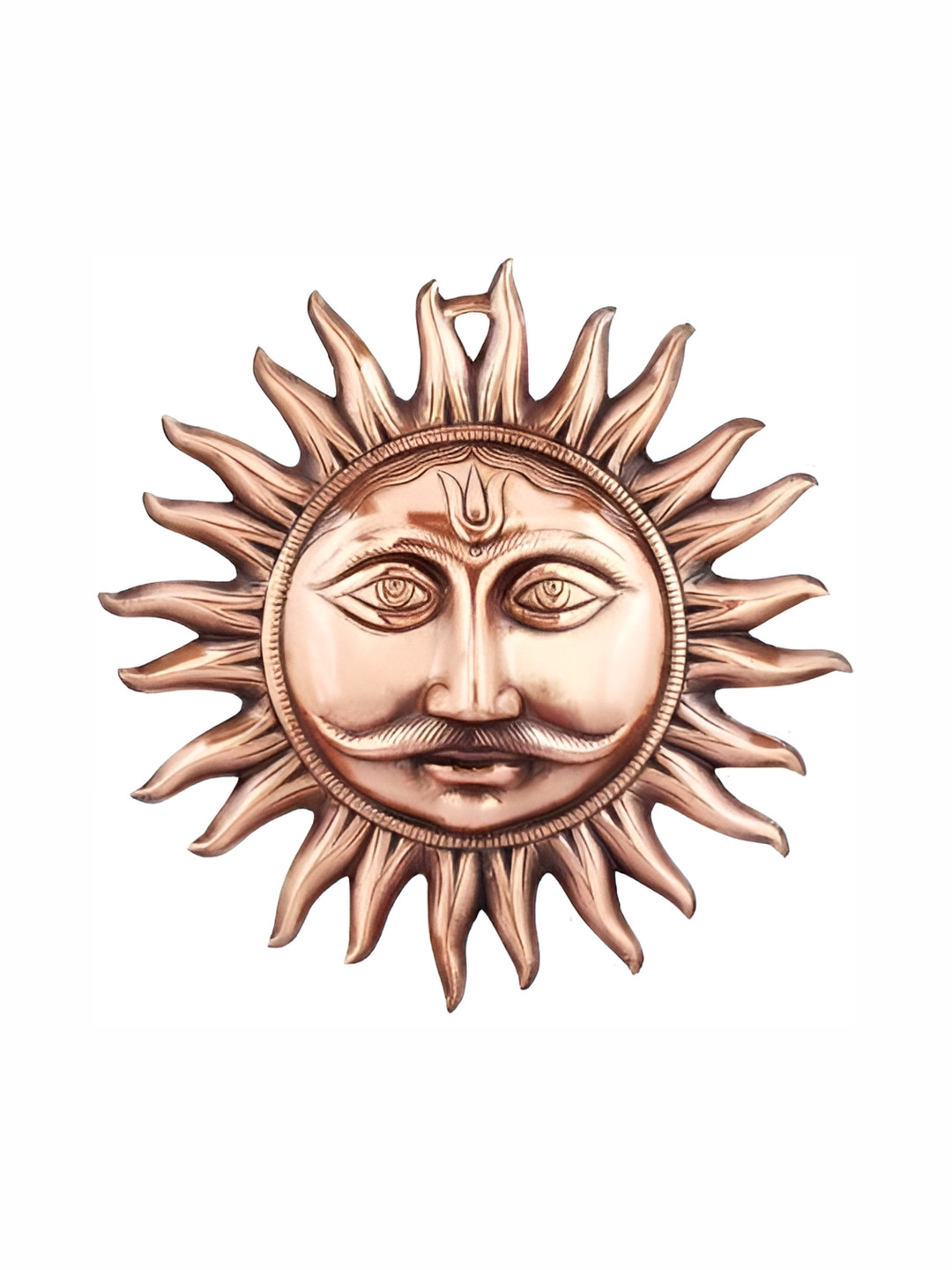 Navyaksh Suraj Copper Brass Metallic Prayer Room Medium Showpiece - 10.6 Inches