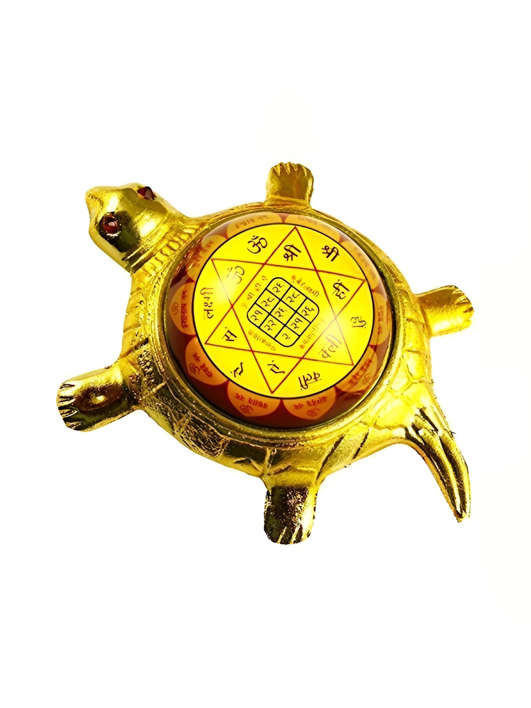 Navyaksh Shri Sampoorn Lakshmi Yantra on Tortoise Multicoloured Metal Metallic Prayer Room Medium Showpiece -